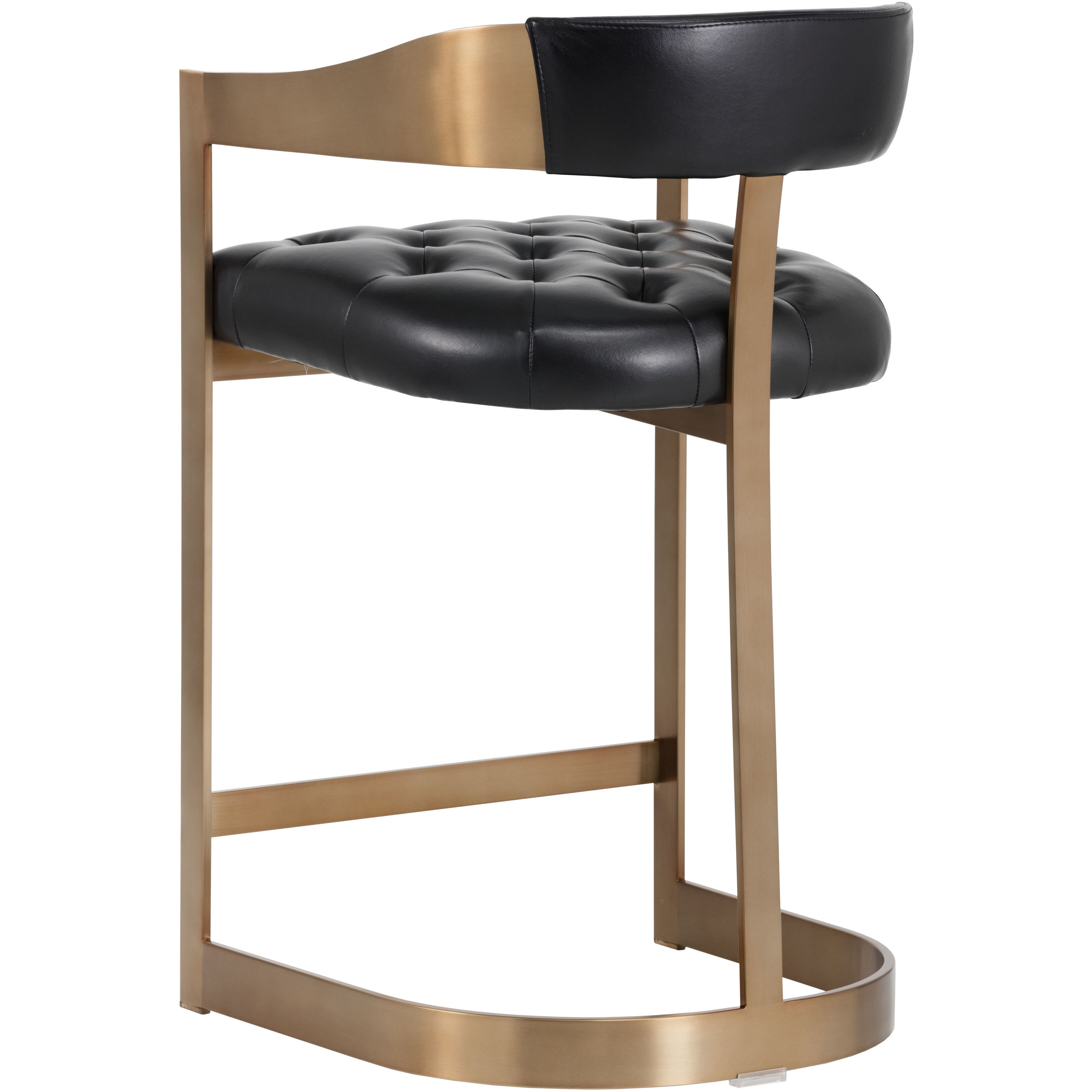 Beaumont 35.25 inch Antique Brass / Cantina Black Counter Stool